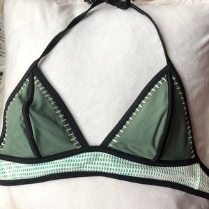Army green with Black lining Bathing Suit